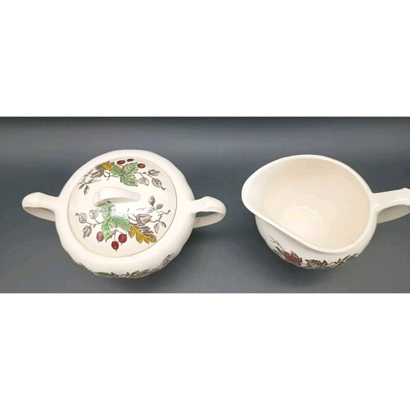 J & G Meakin Welcome Home Creamer Sugar Bowl Lid Autumn Leaves - Picture 2 of 7